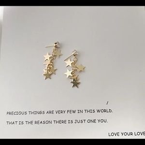 Star silver earrings handmade